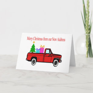 Cartes Pour Fêtes Annuelles Nouvelle adresse de voiture et de Noël d'arbre