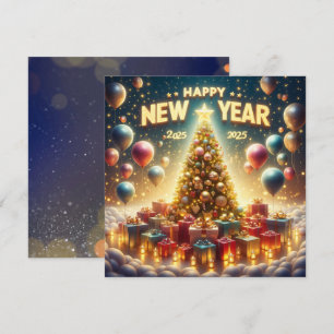 Cartes Pour Fêtes Annuelles Nouvelle Année 2025 Lumineuse et festive