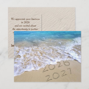 Cartes Pour Fêtes Annuelles Nouvelle Année 2027 Plage D'entreprise