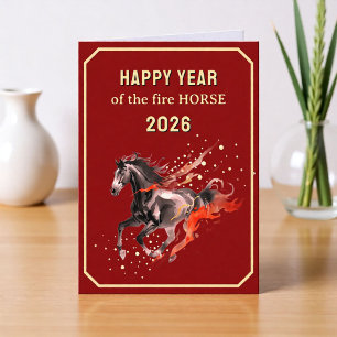 Cartes Pour Fêtes Annuelles Nouvelle année chinoise du Cheval de Feu 2026