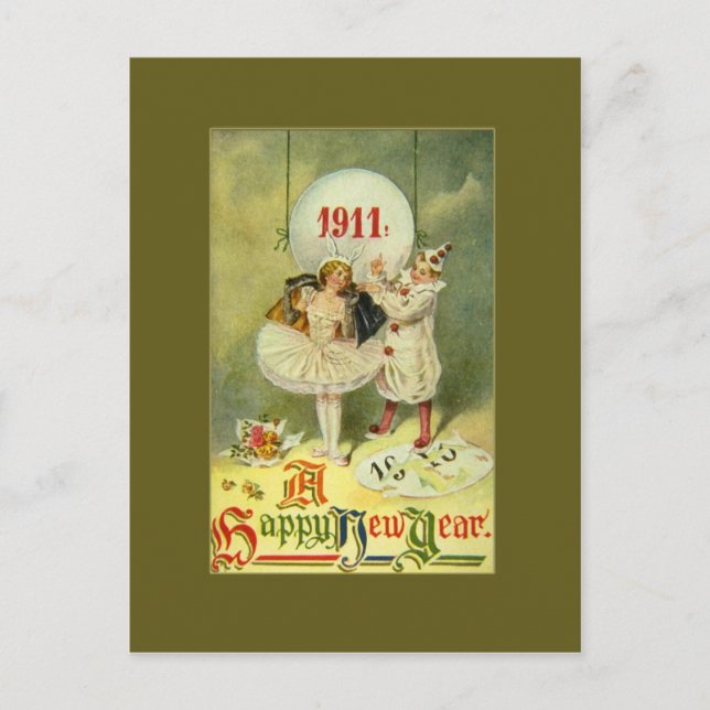 Cartes Pour Fêtes Annuelles Nouvelle année de siècle vintage (Devant)