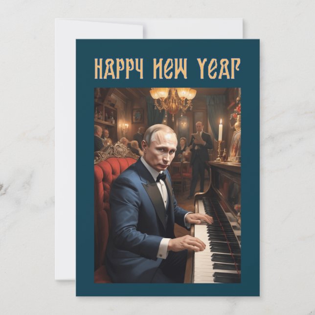 Cartes Pour Fêtes Annuelles Nouvelle Année Drôle Vladimir Poutine Russe (Devant)