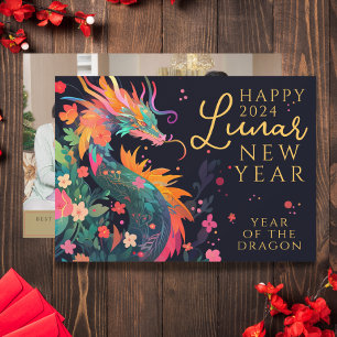 Cartes Pour Fêtes Annuelles Nouvelle Année du Dragon Moderne Chinois Nouvel An