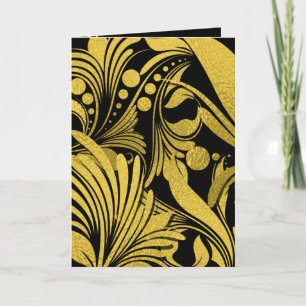 Cartes Pour Fêtes Annuelles Nouvelle Année élégante sur Faux Feuille d'Or sur 