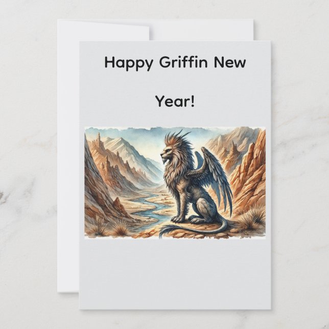Cartes Pour Fêtes Annuelles Nouvelle Année Griffin ! (Devant)