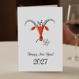 Cartes Pour Fêtes Annuelles Nouvelle année lunaire chinoise Feu Chèvre 2027 Zo