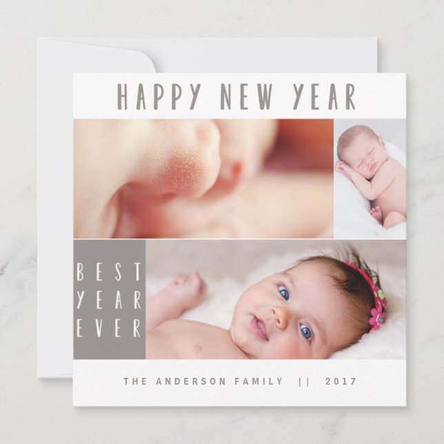 CARTES POUR FÊTES ANNUELLES NOUVELLE ANNÉE, NOUVELLE BÉBÉ-NEUTRE (Devant)
