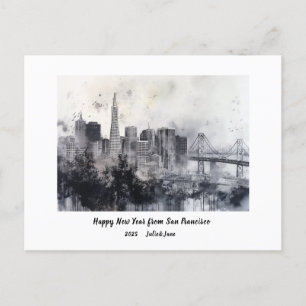 Cartes Pour Fêtes Annuelles Nouvelle Année Personnalisée 2025 San Francisco
