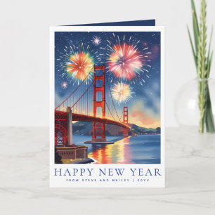 Cartes Pour Fêtes Annuelles Nouvelle année personnalisée San Francisco Feux d'
