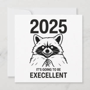 Cartes Pour Fêtes Annuelles Nouvelle Année Raton Laveur 2025 Ça Va Être Excell
