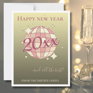 Cartes Pour Fêtes Annuelles Nouvelle année veille du Nouvel An 2025 or rétro s