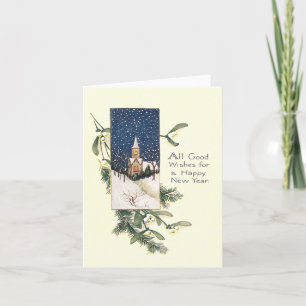 Cartes Pour Fêtes Annuelles Nouvelle année vintage