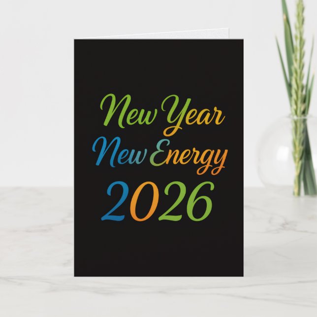 Cartes Pour Fêtes Annuelles Nouvelle Énergie Nouveau Départ 2026 Motivation Co (Devant)