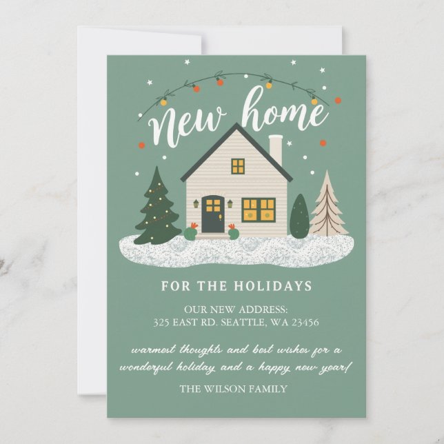 Cartes Pour Fêtes Annuelles Nouvelle maison moderne pour les vacances déménage (Devant)