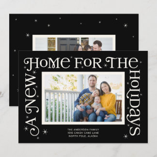 Cartes Pour Fêtes Annuelles Nouvelle maison noire pour la photo des Fêtes