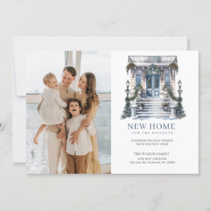Cartes Pour Fêtes Annuelles Nouvelle maison Porte de Noël Moving Photo