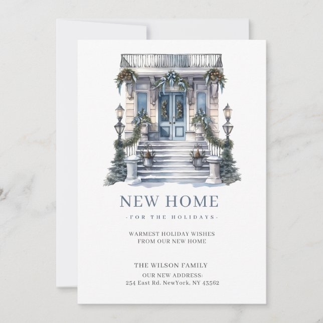 Cartes Pour Fêtes Annuelles Nouvelle maison Porte de Noël Nouvelle adresse Dém (Devant)
