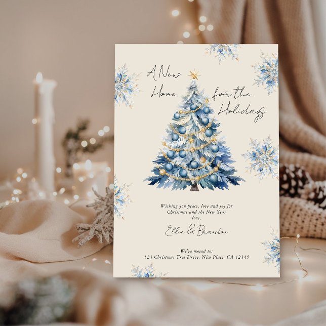 Cartes Pour Fêtes Annuelles Nouvelle maison pour les fêtes Noël déménager (New Home for the Holidays card from the Holiday Moving Announcements Collection 
by Darling & May)