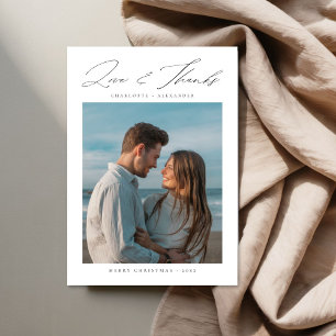 Cartes Pour Fêtes Annuelles Nouvelle mariée Amour et Merci Beach Photo Noël