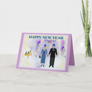 CARTES POUR FÊTES ANNUELLES NOUVELLES ANNÉES COUPLE