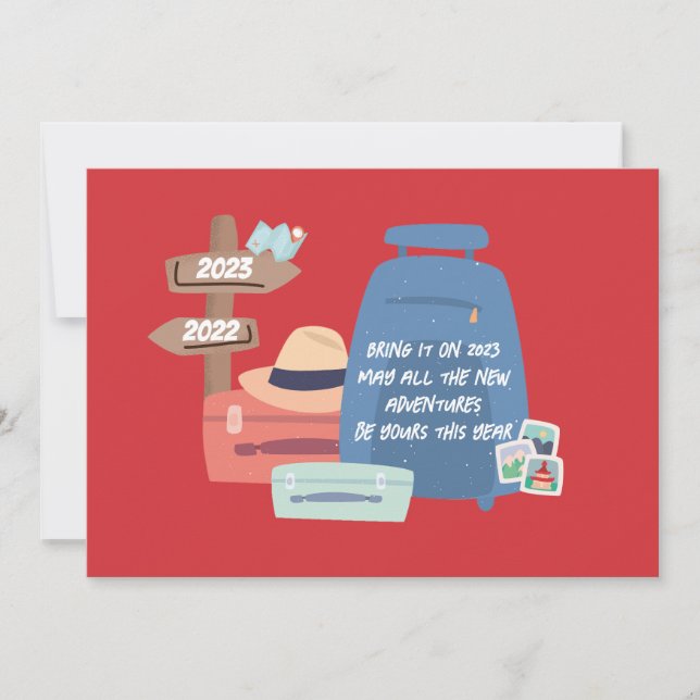 Cartes Pour Fêtes Annuelles Nouvelles aventures 2025 souhaits personnalisable (Devant)