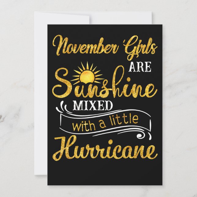 Cartes Pour Fêtes Annuelles Novembre Les Filles Sont Brillantes Mélangées Par  (Devant)