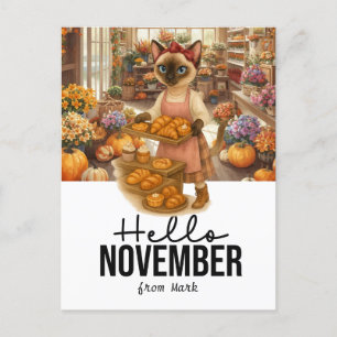 Cartes Pour Fêtes Annuelles Novembre Salutation de la boulangerie Amoureux des
