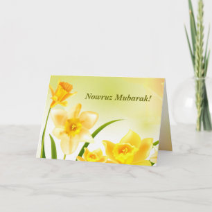 Cartes Pour Fêtes Annuelles Nowruz Moubarak. Daffodiques du printemps Nouvel A