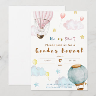 Cartes Pour Fêtes Annuelles nuage de bulle d'invitation de révélation de sexe