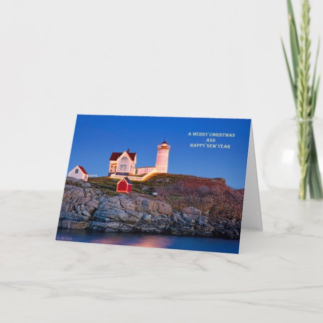 Cartes Pour Fêtes Annuelles Nubble à Noël (Devant)