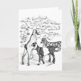 Cartes Pour Fêtes Annuelles Nubians et bonhomme de neige