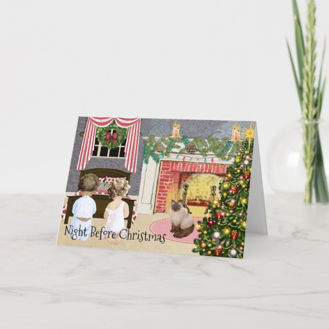 Cartes Pour Fêtes Annuelles Nuit avant Noël (Devant)