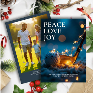 Cartes Pour Fêtes Annuelles Nuit de neige paisible Golf Photo de Noël