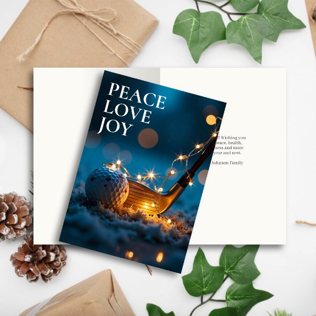 Cartes Pour Fêtes Annuelles Nuit de neige paisible Noël de golf (Créateur téléchargé)