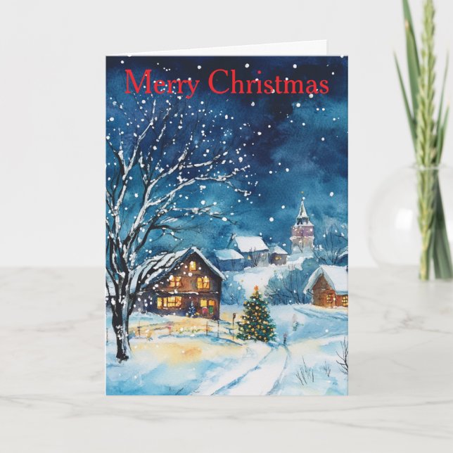 Cartes Pour Fêtes Annuelles Nuit de Noël (Devant)