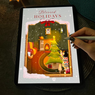 Cartes Pour Fêtes Annuelles Nuit de Noël Cosy