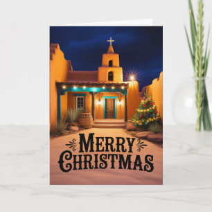Cartes Pour Fêtes Annuelles Nuit de Noël de l'église Pueblo du Nouveau-Mexique