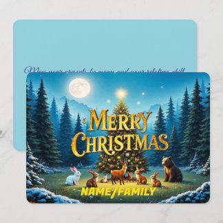 Cartes Pour Fêtes Annuelles Nuit de Noël magique en forêt
