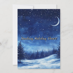 Cartes Pour Fêtes Annuelles Nuit d'hiver Aquarelle Noël