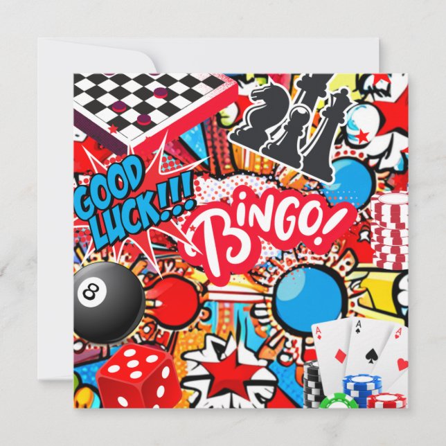 Cartes Pour Fêtes Annuelles Nuit du jeu (Devant)