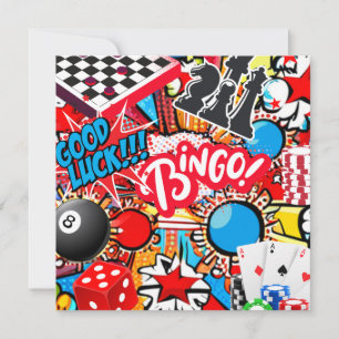 Cartes Pour Fêtes Annuelles Nuit du jeu