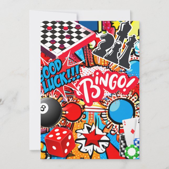 Cartes Pour Fêtes Annuelles Nuit du jeu (Devant)