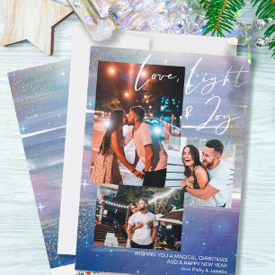 Cartes Pour Fêtes Annuelles Nuit étoilée Amour Lumière & Joie 3 Collage de pho