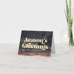 Cartes Pour Fêtes Annuelles Nuit étoilée Ciel d'hiver Moderne Élégant Chic