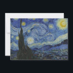 Cartes Pour Fêtes Annuelles "Nuit étoilée" par Van Gogh<br><div class="desc">Ce design présente une reproduction en très haute résolution non altérée et non modifiée du célèbre tableau "Starry Night" de Van Gogh.</div>