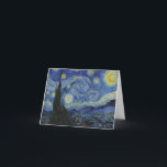 Cartes Pour Fêtes Annuelles "Nuit étoilée" par Van Gogh<br><div class="desc">Ce design présente une reproduction en très haute résolution non altérée et non modifiée du célèbre tableau "Starry Night" de Van Gogh.</div>