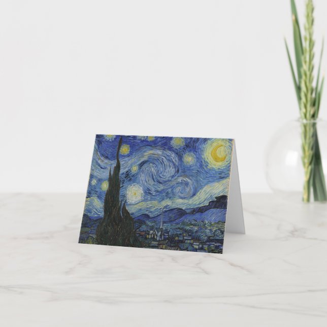 Cartes Pour Fêtes Annuelles "Nuit étoilée" par Van Gogh (Devant)
