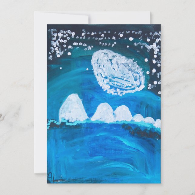 Cartes Pour Fêtes Annuelles Nuit neigeuse (Devant)