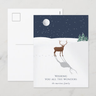 Cartes Pour Fêtes Annuelles Nuit paisible Noël Merveilles Cerfs Étoiles Nuit m