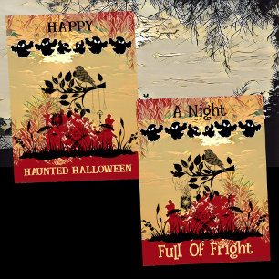 Cartes Pour Fêtes Annuelles Nuit Pleine De Fright Artistic Blood Rouge BOO Fre